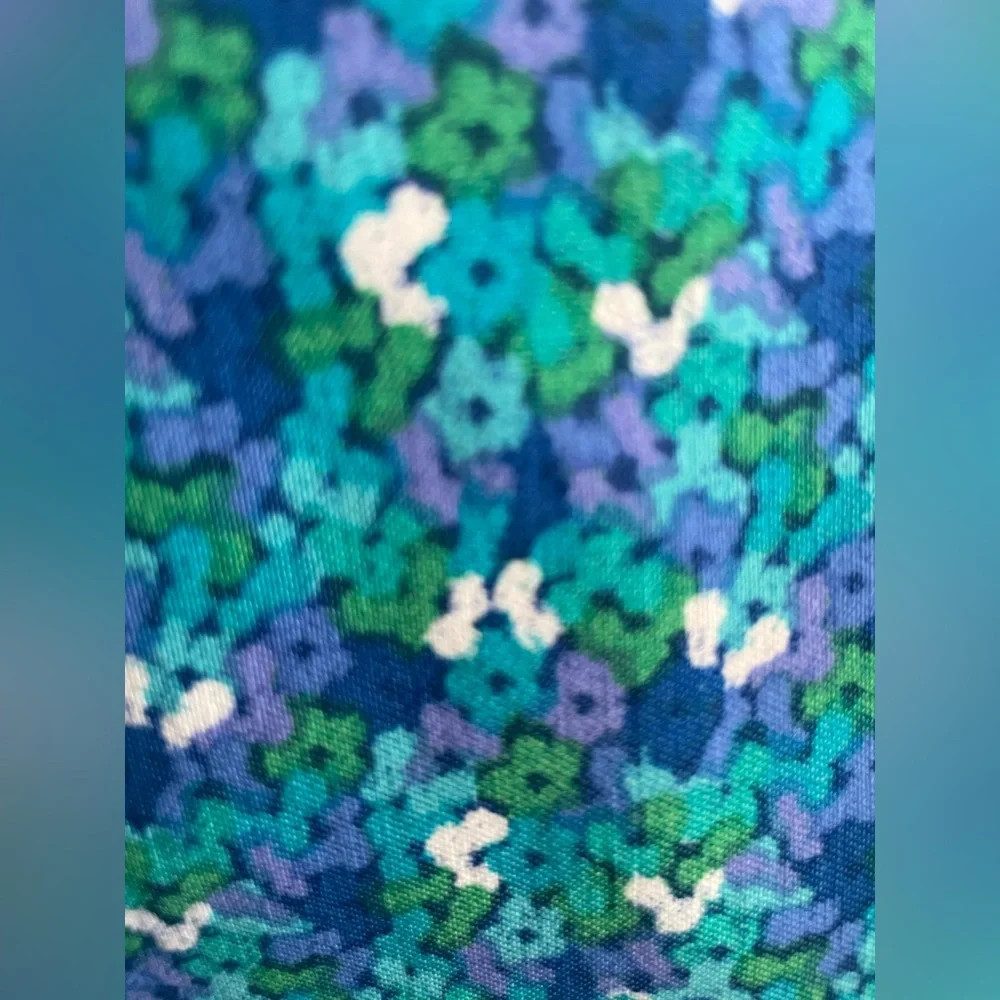 Soft Surroundings: Blue Pants with Tiny Forget Me Not Flowers Super Stretch